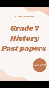 1.7K views | Grade 7 History PDF  https://www.examsreminder.com/2019/09/download-grade-7-history-past-papers.html Download grade 7 History past papers in pdf #Grade7 #History #education | Exams Reminder | Facebook