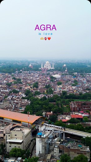 AGRA STORIES on Instagram: "#Agra_stories Agra is Love❤️ - what do you think about? #agra #agrafort #taj #tajmahal #metro #sky #skyview #droneview #agrametro #symboloflove #agratourism"