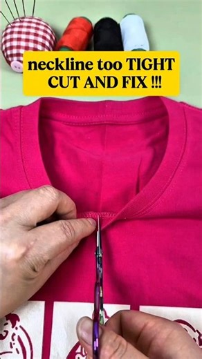 How to Fix a Tight Neckline at home | Easy DIY Hack to Make Your Shirt Fit Comfortably #shorts