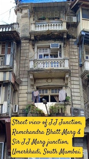 Street view of J.J Junction, Ramchandra Bhatt Marg & Sir J.J Marg junction, Umerkhadi, South Mumbai.