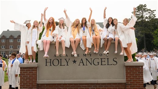 4.4K views · 156 reactions | What an incredible year for the AHA Class of 2025, who earned more than $17 million in college scholarships! We celebrate every graduate for their achievements and the bright futures ahead. A full list of senior award recipients is available on our website at www.academyofholyangels.org/seniorawards25. Take a moment to revisit the proud traditions of our unforgettable Commencement Ceremony! | Academy of Holy Angels | Facebook
