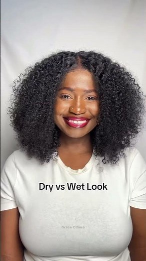 Afro Curly Fluffy Vs Wet Look