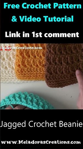 Jagged Crochet Beanie #crochetbeanie #crochetbeanietutorial #crochet #crochetbeaniepattern