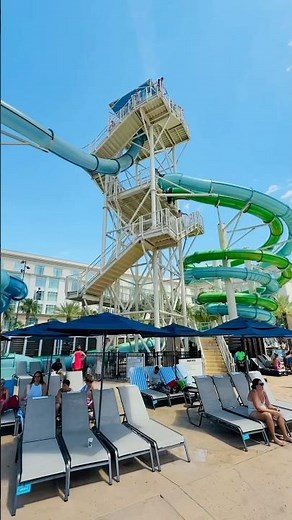 Hotel Pool + Waterslides & Flow Rider at Gaylord Palms #hotel #orlando #kids