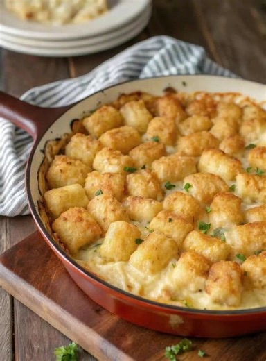 1.5K views | Tater Tot Chicken Casserole is the ultimate creamy, cheesy comfort food! RECIPE | Easy Bakes | Facebook
