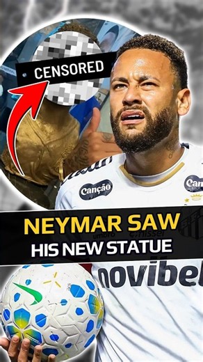 NEYMAR Got Another Santos Statue And Looked Like He Had To Smile #neymar