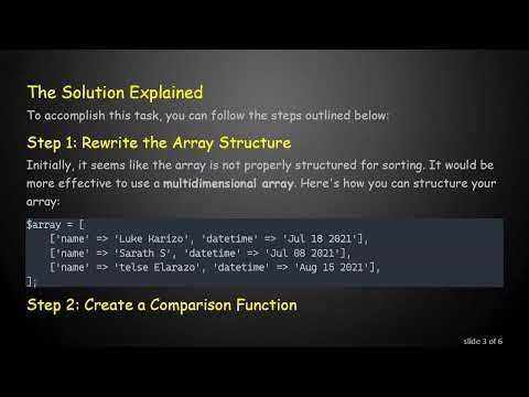 Sorting PHP Arrays Based on Date Values