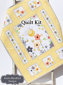 Baby Quilt Kit Bees Bedding Panel Stripe Quick Beginner Project Fabrics Bundle Set Baby Nursery Bedding DIY Honeybees Gender Neutral Yellow - Etsy