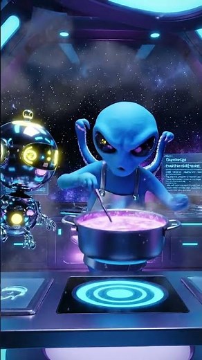 Alien Chef Rants in Space Kitchen While Droid Follows Him