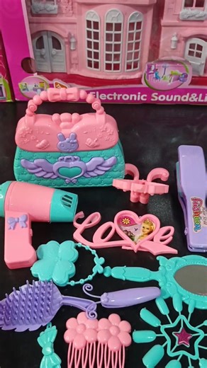 Satisfying with Unboxing & Bluee Miniature Barbie Set Video | ASMR Kitty's Makeup PinkBag Set