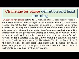 Challenge for cause definition and legal meaning