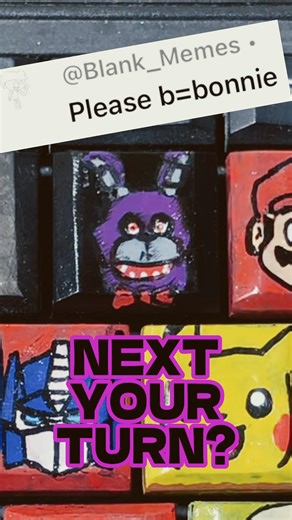 BONNIE (FNAF) on a key 💜 #artwork #satisfying #customkeyboard
