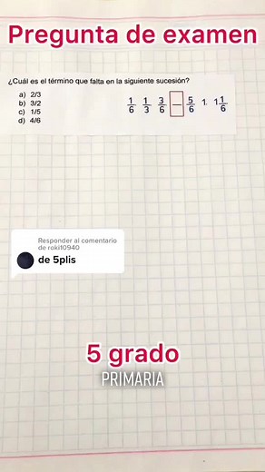 Pregunta de examen de matemáticas para quinto grado