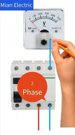 4 pole rccb without neutral 2 phase wiring || RCCB Wiring Connection || #YoutubeShorts