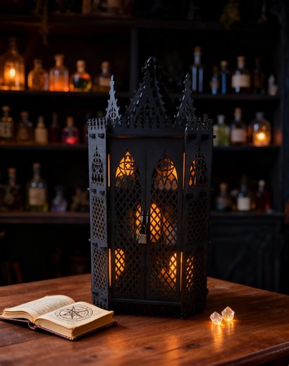 Gothic Curio Cabinet Shelf for Crystals & Decor | Wooden Dark Display Shelf | Medieval Altar - Etsy