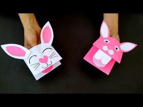 How to Make a Paper Bunny Hand Puppet | Easter Craft for Kids | Hand Puppet making from Paper