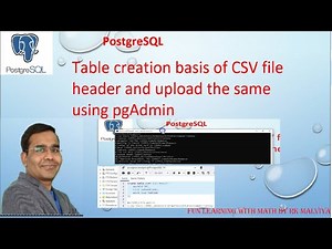 PostgreSQL CSV file upload using pgAdmin | Create table using CSV file | upload big CSV | VD#11