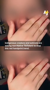 The red handprint is a symbol of the thousands of missing and murdered Indigenous women and gender-nonconforming people who have been silenced across North America. But some TikTokers are co-opting the move for a viral trend. | AJ