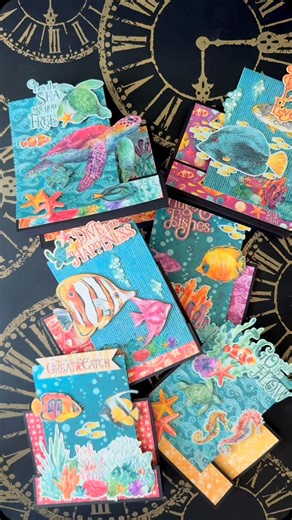 Graphic 45 Papercrafting on Instagram: "Make a splash with this Faux Step Card! ✨ No fancy cuts—just score, layer, and sparkle!  Grab the Seas the Day Card Kit and follow along to create dimensional summer cards that wow. ️ Shop the kit: g45papers.com and at your local #g45retailer Cards by @paperiah #Graphic45 #FauxStepCard #CardMakingReel #Papercrafting #SeasTheDay #DIYCards #CardmakingTutorial #SummerCrafts"