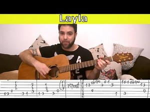 Fingerstyle Tutorial: Layla - Guitar Lesson w/ TAB