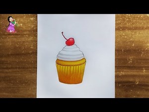 realistic cupcake drawing tutorial | how to draw a realistic cupcake easy