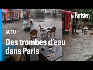 Terrasses et rues inondées : les images impressionnantes de l'orage en Île-de-France