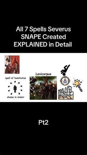 All 7 Spells Severus Snape Created Explained In Details Part 2. . #harrypotter #hogwarts #potterhead #slytherin #hermionegranger #gryffindor #hufflepuff #ronweasley #ravenclaw #dracomalfoy #harrypotterfan #wizardingworld #jkrowling #harrypotteredit #emmawatson #magic #harrypotterworld #dumbledore #danielradcliffe #fantasticbeasts #severussnape #fbreels #movies #siriusblack #voldemort #hollywood #lunalovegood #tomfelton #usareels | Way To Platform 9¾