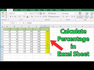 How to calculate percentage in excel sheet