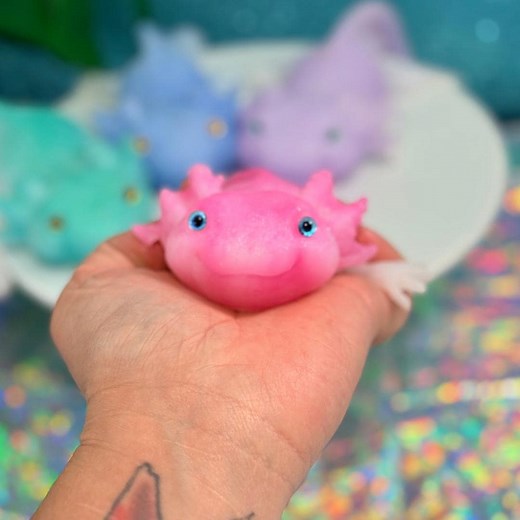 Axolotl Taba Squishy Toy – Soft Stretchy Silicone Sensory Toy | Realistic Eyes & Fun for All Ages - Etsy