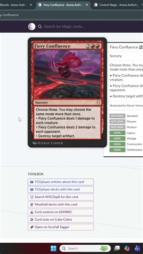 Key Arena Anthologies Cards in Brawl | Fiery Confuence | #mtgbrawl #commander