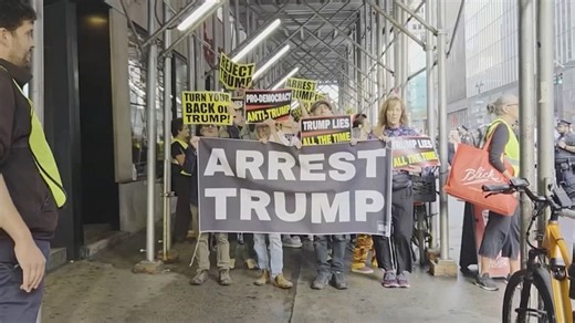 Protesters push back against Trump outside U.N. General Assembly