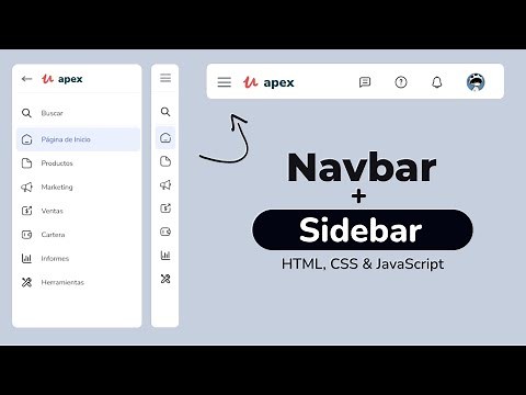 Responsive Sidebar Navigation in HTML, CSS, and Javascript | Sidebar + Navbar