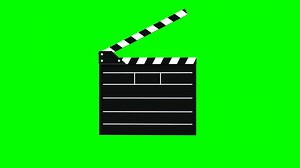 Download clapper movie board animation on green background for free