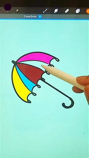 How to Draw a Colorful Umbrella in Procreate | Easy Digital Art Tutorial