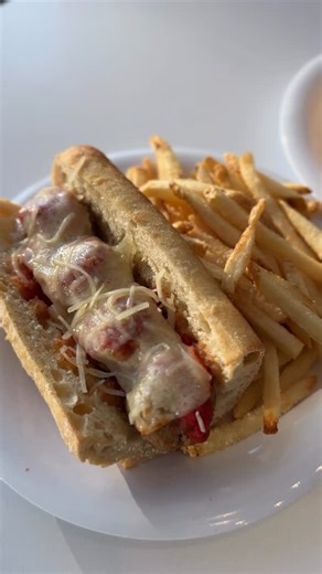 TELUS World of Science Edm on Instagram: "Say hello to the Mega Meatball Melt! This hearty sandwich features Italian-style meatballs smothered in rich marinara, layered with smoked cheddar and parmesan, and served hot on a toasted baguette with fries. $14.99 + GST at the Science Centre’s Purple Pear Restaurant. Original audio - @rogueridgelife #yegfoodie #itsasurprise #mytwose"