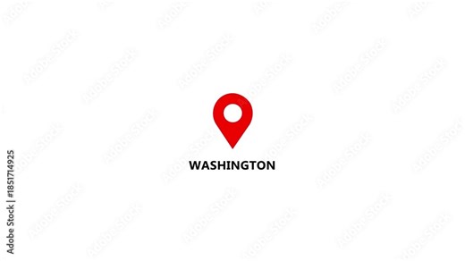 Location of the city of Washington ,the name of the place with the location has been displayed. GPS location tracking icon. Location pin icon search location idea for travel map pointer icon. 4k