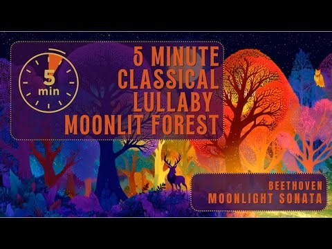 Beethoven's Moonlight Sonata: 5 Minute Classical Music for Kids - Relaxing Bedtime Animation
