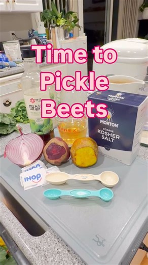Pickling is the process of preserving food by submerging it in acidic vinegar solution (quick pickling). This will create a tangy flavor and extend the food’s shelf life by increasing its acidity, which prevents spoilage from harmful bacteria. 﫜 I’m using 1cup of Vinegar, 1/2cup water, 2T Sugar, 2t Kosher Salt, and some Plum Syrup. #4chinsreels #beets | Michael Chin | Facebook