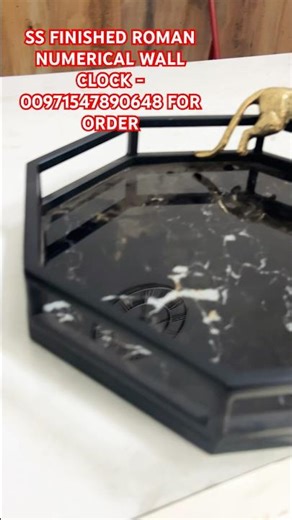 SS FINISHED RETRO ROMAN NUMERICAL CLOCK & SERVING TRAY