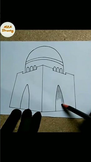 14 august drawing | Happy independence day | Short video | Quaid e Azam tomb drawing
