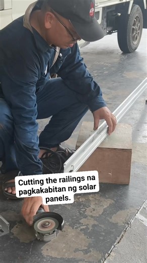 2.4K views · 47 reactions | DIY PROJECT: Solar Installation Upgrade with Micro Solar Inverter ♦️Cutting Edge♦️ Preparing the railings na pagkakabitan ng solar panels. #diy #diyprojects #solarinstallation #solar | Len Ma Ree | Facebook