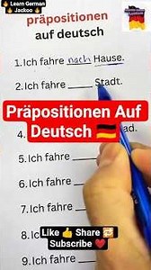 präpositionen Auf Deutsch 🇩🇪| #learngerman #viralshorts