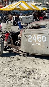 The Omaha Coupe from TROG 2022! That Oldsmobile is almost sitting in his lap! #hotrod #chopped #racecar #beach #race | Rippers CC