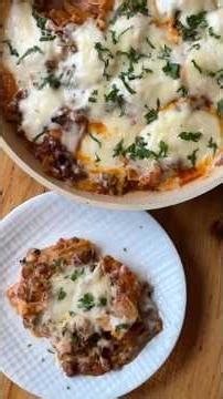 Skillet Lasagna — Easy to prepare and so good! #cooking #dinner #food #recipe #pasta