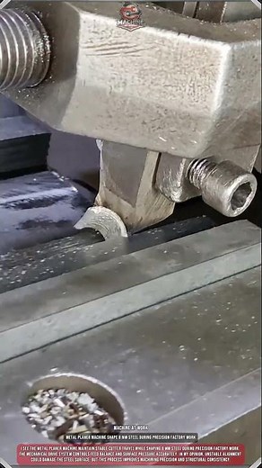 Metal Planer Machine Shape 8 MM Steel During Precision Factory Work