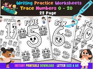 Cartoon Number & Counting Coloring Book for Kids | Fun Educational Activity Book
