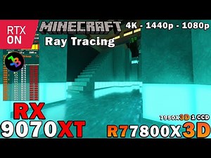 Minecraft RTX | RX 9070 XT | Sim. R7 7800X3D | Ray Tracing | 4K - 1440p - 1080p | Ultra Graphics