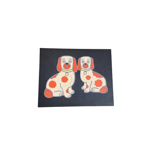 3D Staffordshire Vintage Dog Sign • Raised Folk Art Dog Wall Decor • Rustic Farmhouse Animal Plaque • Vintage Twin Dog Wood Sign - Etsy