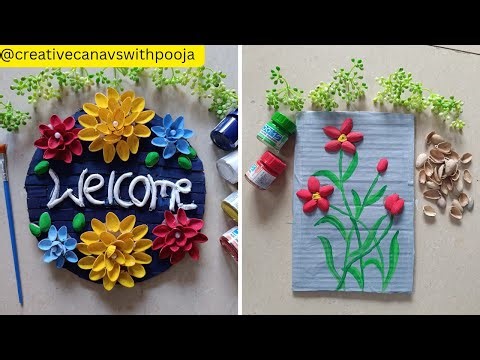 How to Make Wall Hanging decor crafts|DIY Pistashells Crafts 🤩|Best out of waste Ideas #decor #craft
