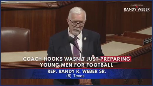 Congressman Randy Weber honors West Orange-Stark coach Dan Hooks on House floor